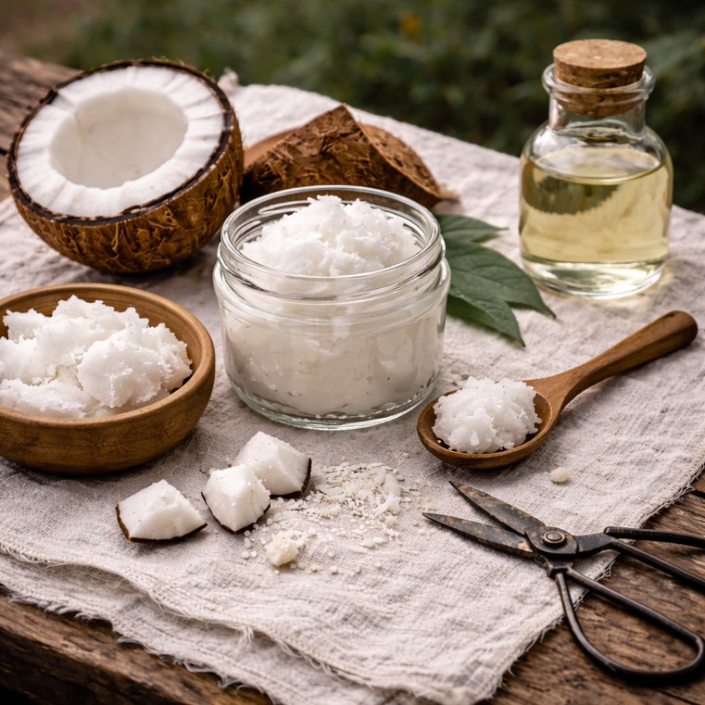 Coconut Oil used in Posy Potions soaps and lotions